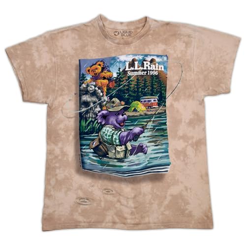 Liquid Blue LL Rain Vintage Band Tee Grateful Dead T-Shirt Psychedelic Tie Dye Concert Shirt for Men XL
