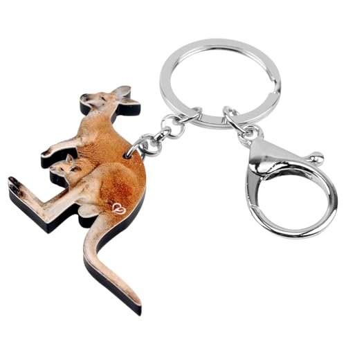 WEVENI Acrylic Australian Kangaroo Keychains for Women Teen Girls Cute Wild Animals Gifts Accessories Purse Wallet Charms2