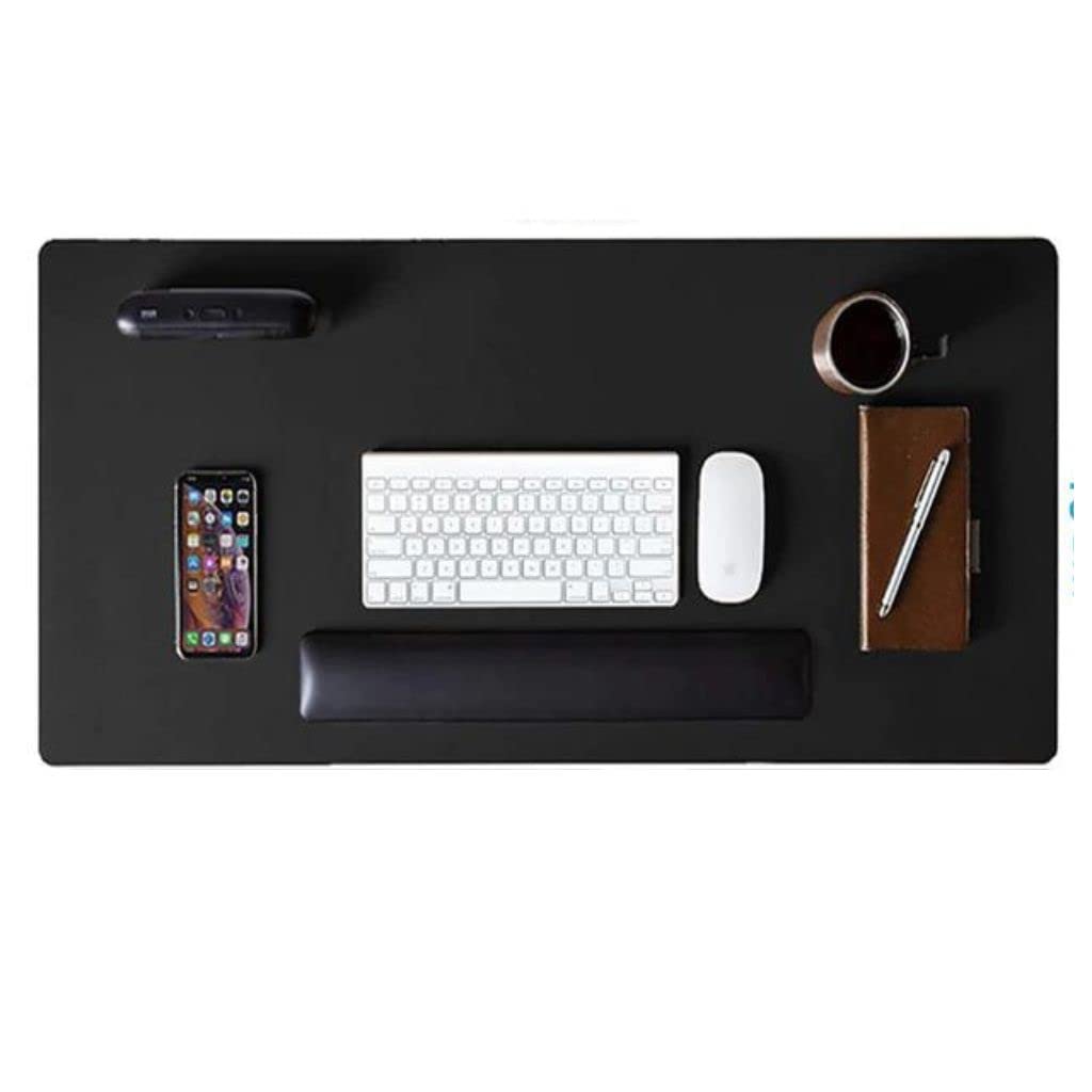 Mouse Pad Grande 90x40cm KingPad Couro Ecológico Preto – Desk Pad Antiderrapante para Escritório, Home Office, Estudo – Tapete de Mesa Resistente à Água