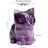 CrystalTears Amethyst Crystal Cat Figurine Carved Healing Crystal Gemstone Cat Lucky Cute Stone Cat Statue Ornament for Home Office Desk Meditation Decor Mini Cat Gifts for Cat Lover Christmas