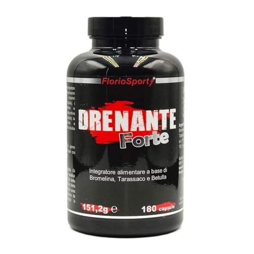 DRENANTE FORTE 180 capsule (3 mesi) - Diuretico a base di Bromelina, Tarassaco e Betulla ad Alta Concentrazione (10:1) Azione Anticellulite e Detox
