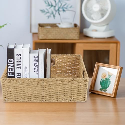 Panier en rotin beige pour linge et articles divers de maison - 5