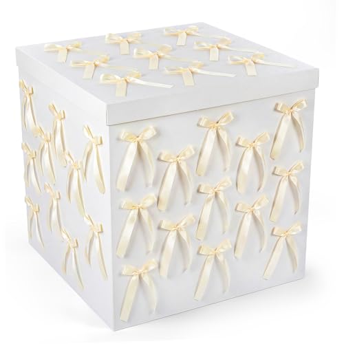 Boîte cadeau extra large avec couvercle blanche ruban 71 cm