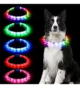 Amazon | Sazuik 犬 光る首輪 12つ発光モード 多色発光 ペット LED首輪