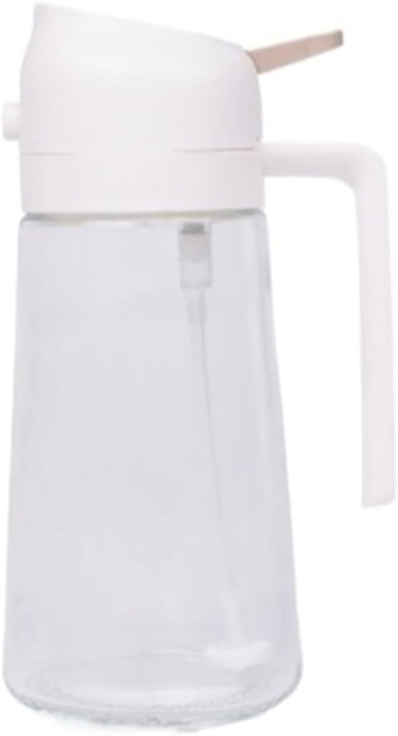 WOMGKDA Reusable Kitchen Oil Bottle Cruet Olive Oil Sprayer For Cooking Air Frying Grilling Baking Fryer baking Salad Dispenser, White, 19x8cm
