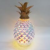 Mercury Glass Pineapple Lamp with Timer, Pineapple Fairy Lights,Glass Table lamp,Battery Operated Led Night Light for Kids Room,Bedroom,Home Decoration (Colorful)