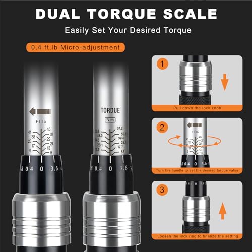 Image of AEROFORCE 14PCS 3 /8-Inch Drive Swivel Magnetic Spark Plug Socket Set with 3 /8 inch Torque Wrench (5-45 Lb.ft /6.8-61.2 Nm), Universal Joint & Extension Bar - Durable CR-V Steel for Easy Spark Plug Removal