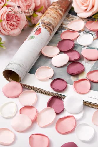 Serwalin 500Pcs Silk Rose Petals Flower Petals For Weddings Proposal Peach Pink Petals For Flower Girl Basket Wedding Aisle Table Runner Bridal Shower Party Table Decor (5 Color Mixes) #TOP2