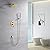 sumerain Brushed Gold Shower Faucet System with high pressure 8 Inches rain shower head and brass hand shower, Rough-In Valve Body and Trim Included