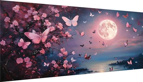 Broderie Diamant Lune et Papillon pour sublimer votre décoration murale