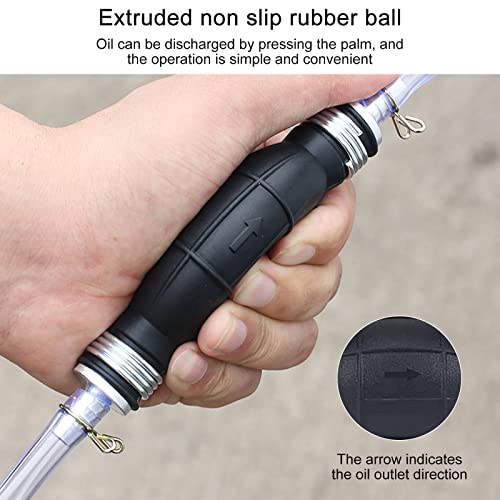 Foto von 10mm Handpumpe, Benzin Absaugpumpe mit 2M Schlauch, Universal Hand Kraftstoff Umfüllpumpe, Absaugpumpe für Benzin, Handpumpe Schlauch Tragbar Syphon öl Absaugpumpe