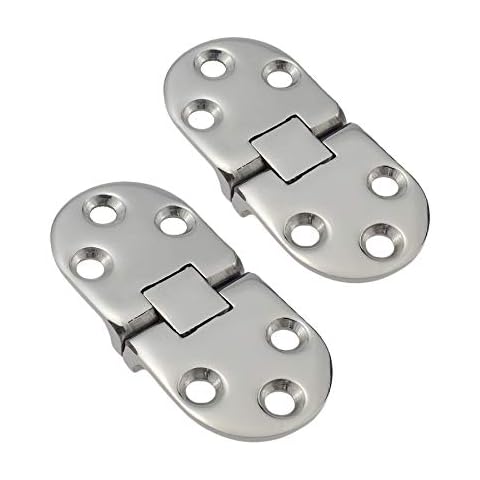NRC&XRC Marine Grade CAST Solid 316 SS Mirror Polished Door Hinges Marine Stainless Steel Heavy Duty 66MM x 29MM(2.6"*1.2") Pair for Boat, RVs Cover
