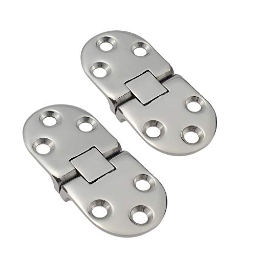 NRC&XRC Marine Grade CAST Solid 316 SS Mirror Polished Door Hinges Marine Stainless Steel Heavy Duty 66MM x 29MM(2.6" 1.2") Pair for Boat, RVs