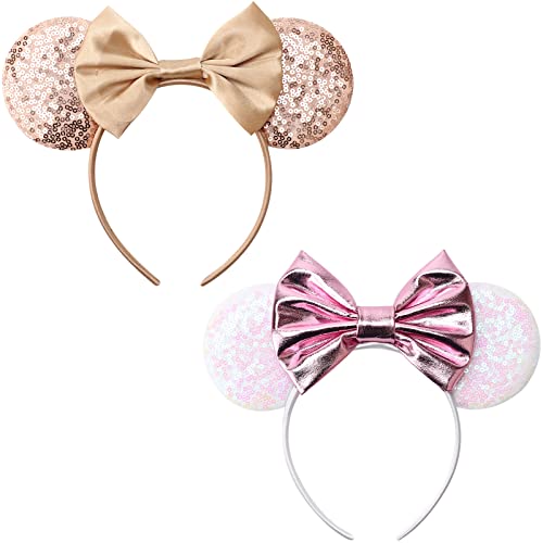 Image of DRESHOW Mouse Ears Bow Headbands Glitter Party Decoration Cosplay Costume for Women