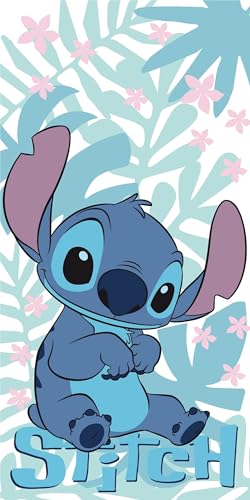 Jerry Fabrics Asciugamano Da Bagno Disney Lilo & Stitch, Morbido, Dimensioni: 70 X 140 Cm, 100% Cotone