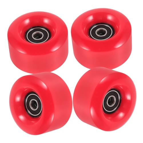 Gogogmee 4pcs PU Roller Skate Wheels for Skates Vibrant Outdoor Replacement Parts Smooth and Stable Design with Bearings for Safety for Beginners and Experts