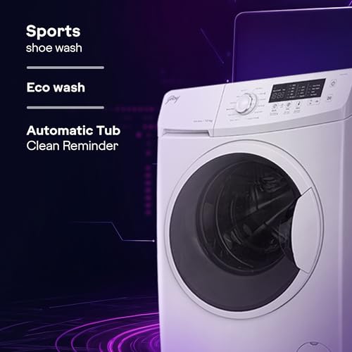 Image of Godrej 8 Kg 5 Star, AI Powered, Inbuilt Heater, Fabrisafe Drum, Eco Wash, Unbalanced Load Sensor, Stain wash, Fully Automatic Front Load Washing Machine (WFEON CRS 8012 5.0 FKEDM GLWH, Glacial White)
