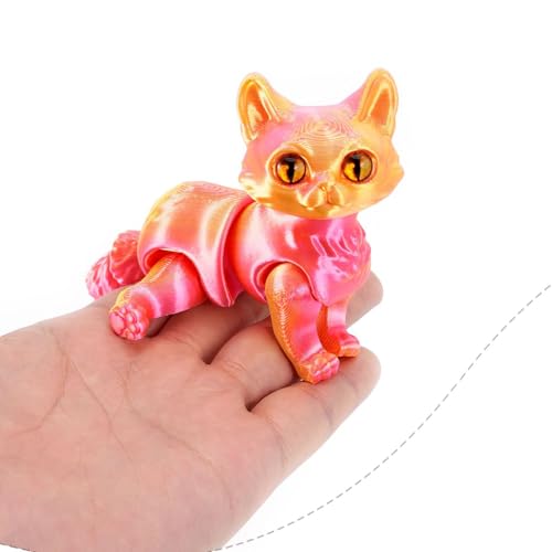 QINGMIAO Gato impresso em 3D, brinquedos articulados de gato preto para adultos, brinquedos fidget d