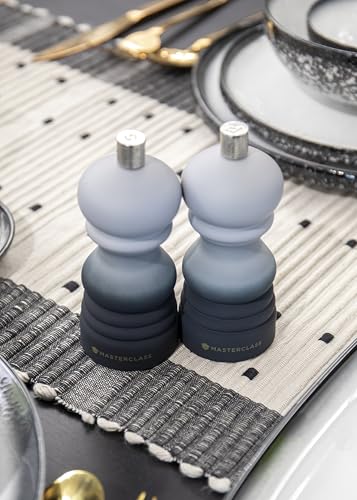MasterClass Pepper Mill or Salt Grinder with Interchangeable Cap, Plastic, Grey Ombré, 12 cm - Image 4