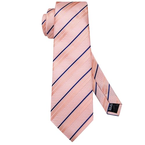 Image of Dubulle Mens Tie Set Solid Paisley Silk Striped Necktie for Men with Cufflinks Tie and Pocket Square