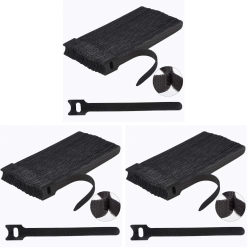 Image of Nettbe 60 PCS 6 Inches Reusable Cable Ties, Adjustable Cord Straps Wire Organizer Cord Wrap and Hook Loop Cable Management (Pack of 3)