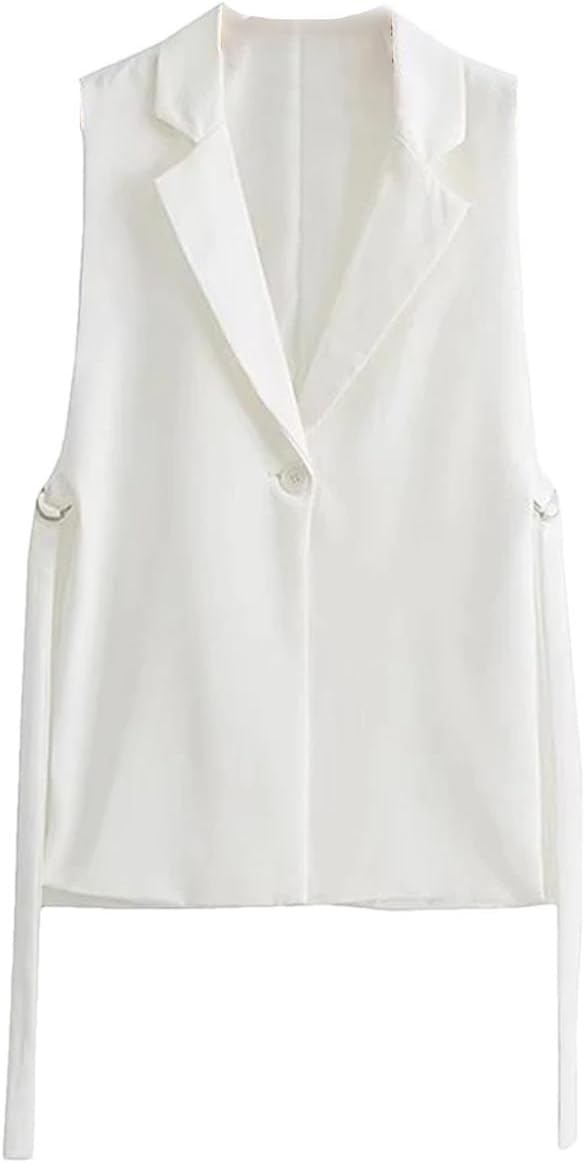 [keusyoi] レディース ヴィンテージスタイル ノースリーブ ウエストコート フロントボタン シック アウター