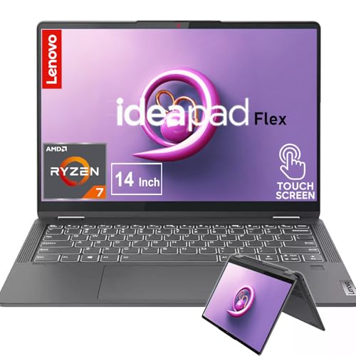 Image of Lenovo IdeaPad Flex 5 | 14 Inch 2 in 1 Laptop and Tablet | Ryzen 7 5700U, 8-Core Processor | 16GB LPDDR4X RAM, 2TB SSD | 2.2K IPS Touchscreen | Windows 11 | Backlit Keyboard | Fingerprint Reader