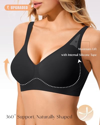 LetsJoli Jelly Bras for Women No Underwire Deep V Supportive Wireless Bra — view 2