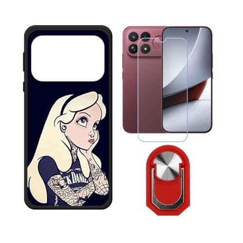 BMPNLSZ �K�p Poco F9 Ultra�p+HD�����K���X�ɓK�����ėpTPU�P�[�X + �w?�X�^���h�� - WZ1 | �V���J�Q���P�[�X�o���p�[�ی�o�b�N�P�[�X-�ɓK����9�d�x�X�N���C�u�h�~�X�N���[���v���e�N�^(6,9") + ���O���\�Ŕėp�I