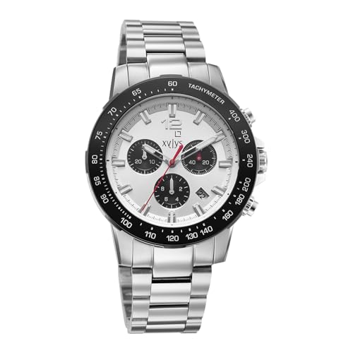 Image of Xylys Lightning with Chronograph Quartz Silver Dial Silver Stainless Steel Strap Watch for Men - 40068SM02E