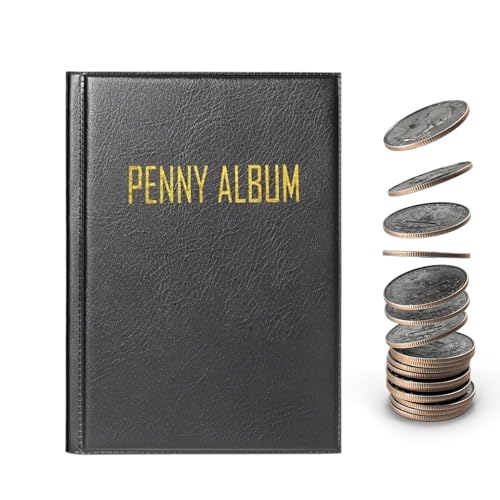 Pfennig Álbum de almacenamiento para 108 centavos prensados, organizador de dinero, almacenamiento para recuerdos, monedas para niños, casa