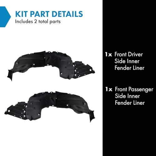 Image of TRQ Front Inner Fender Liner Set Compatible with 2019-2023 Toyota Corolla TO1248243 TO1249243