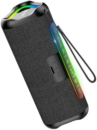 Magnetic Bluetooth Speaker for Golf Cart, 24H Playtime, IPX7 Waterproof, Wireless Outdoor Portable Speakers with Strong Magnet, Loud Stereo Sound for Golf, Bike, Camping, Party, Beach, Gifts for Men