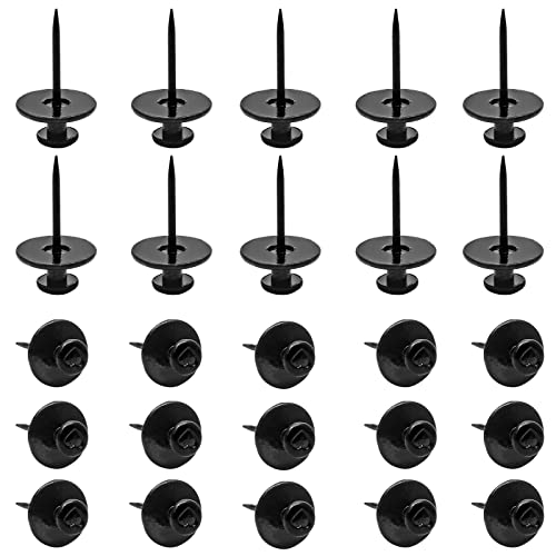 Image of Double Headed Picture Hangers Nails, Thumb Tacks Decorative, Push Pin Wall Nails, Photo Hanging Hook Pins, Small Thumb Tacks for Home Office, Drywall, Classroom，25 Pcs(Black)