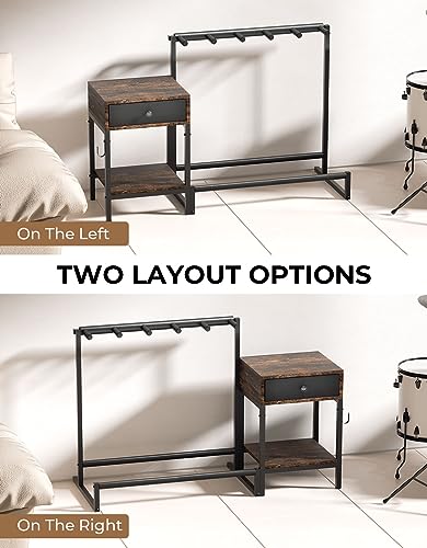 yamagahome Support de guitare pliable universel avec étagère de rangement à 2 niveaux, support de guitare portable avec crochet pour guitare acoustique, électrique et basse, noir - Les Beatles, Paul McCartney, John Lennon, RIngo Starr, George Harrison yamagahome Support de guitare pliable universel avec étagère de rangement à 2 niveaux, support de guitare portable avec crochet pour guitare acoustique, électrique et basse, noir – Image 6