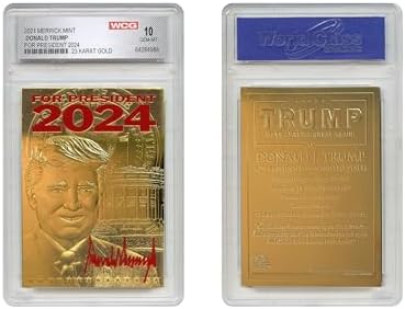 Donald Trump 2024 President 23K Gold Signature Card Graded GEM-Mint 10 image 2