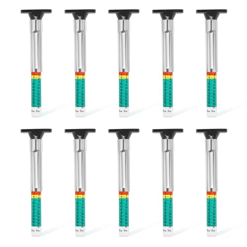 10 Pcs Tyre Tread Depth Gauge UK For Car Color Coded Car Tire Metric Accurate Measurement Tool in 25mm/32nds Range Tire Tread Depth Gauges for Various Vehicles Portable Waterproof
