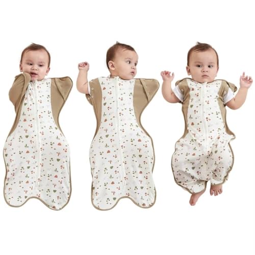 Image of Transition Swaddle Sleep Sack, 3-6 Months, 12-18 lb, Arms In/Out, 2-Way Zipper, Moisture-Wicking Fabric, Improves Sleep, Snug Fit, Helps Calm Startle Reflex (Bear and the Forest)
