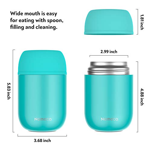 Nomeca Soup Thermos For Hot Food, 16Oz Stainless Steel Vacuum Insulated Food Jars For Kids/Adults, Leakproof Wide Mouth Hot Container Thermos Lunch Box Keep Food Warm/Cold For School Work Picnic, Teal #TOP5