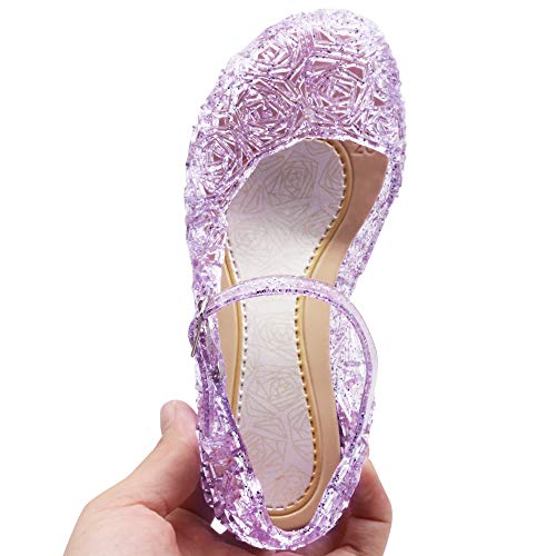 Image of techcity Princess Girls Sandals Dress Up Dance Party Cosplay Jelly Shoes for Kids Toddler Mary Janes