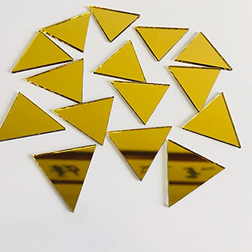 Nuo Rui 150Pcs 1" Triangle Mirrors Small Gold Color Mosaic Mirror Tiles For Craft Projects #TOP2