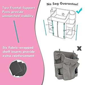 Premium Nursery Organizer and Baby Diaper Caddy Hanging Organizer for Baby Essentials for Crib Changing Table or Playard Baby Crib Storage Organizer Pink