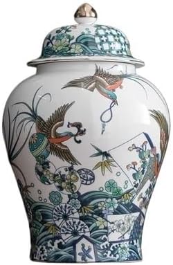 SONGCHAO Sugar Jar Flower and Bird Ceramic Storage Cans Sealed Tea Cans Exquisite General Cans Flower Arrangement Vase Home Candy Nuts Storage Box Tea Canister (Color : Large)