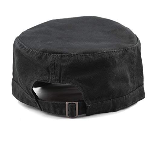The Hat Depot Cadet Military Army Baseball Cap Tie Dye & Washed Cotton Basic & Distressed Cadet Brushed Cotton Cap (1. Basic - Black) #TOP3