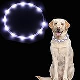 Tamaño ajustable: el collar de perro LED se puede cortar a cualquier longitud con tijeras para adaptarse a la mayoría de perros pequeños, medianos y grandes. Longitud del collar: 70 cm. Se adapta a tamaños de cuello de perro: 20 cm ~ 70 cm