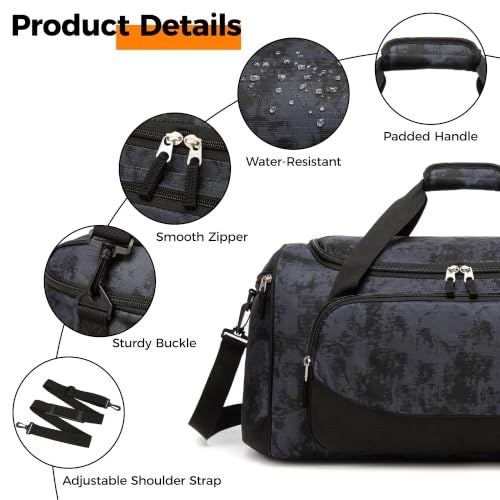 Image of Uarition Gym Bag for Men & Women - 50L Duffle Bag for Travel, Black Tie-Dye
