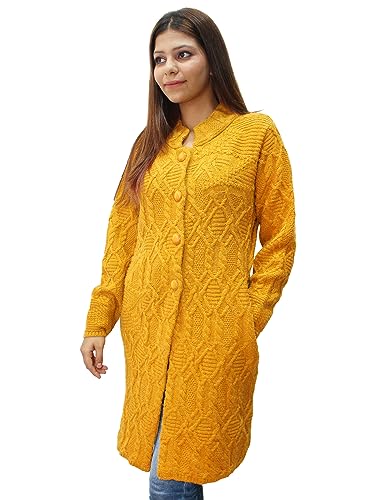 Image of HAUTEMODA Women's Wool Banded Collar Cardigan