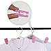 KINJOEK 50 Packs Plastic Baby Finger Clips for Hanger Clothespins Strong Pinch Grip Clips Multi-Purpose for Slim-line Clothes Pants, Pink