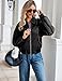 Tanming Womens Leather Jacket Fall Fashion Motorcycle Biker Bomber Jacket Zip Up Winter Coat Outerwear (Black-S)