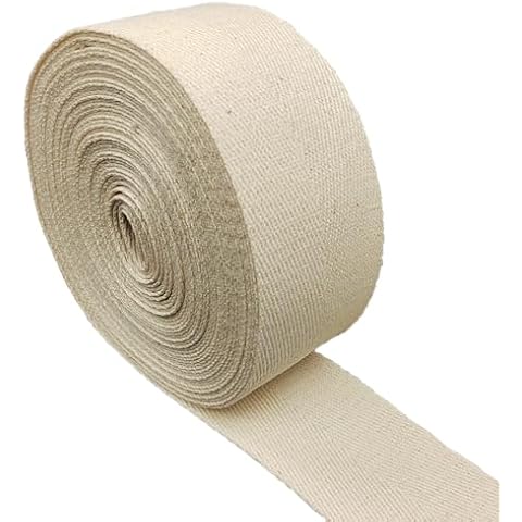 FUNORNAM 2Inch Cotton Self Adhering Binding Edge Bias Binding Webbing Ribbon for DIY Carpet Rug Repair Craft Sewing 5Yard (Off White with Adhesive) Cover